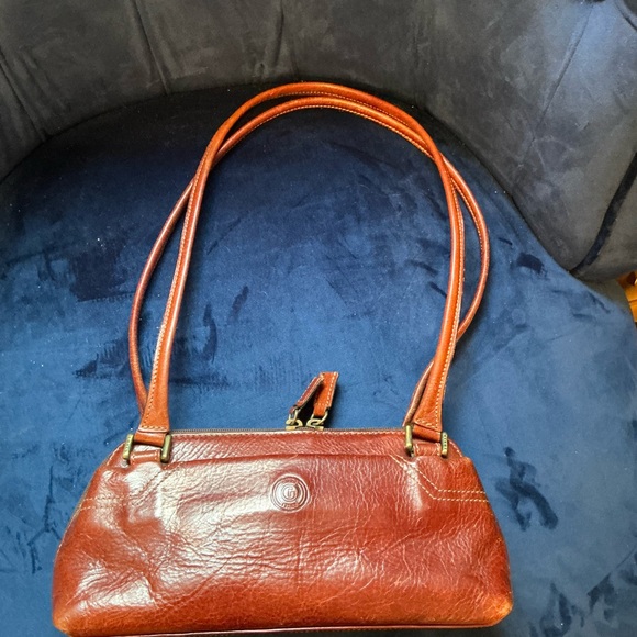 GIUDI Italy, gorgeous heavy chocolate brown leather vintage bag - Picture 11 of 12